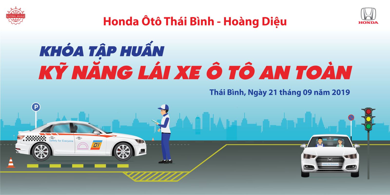 Honda Ô tô Thái Bình - Hoàng Diệu tổ chức tập huấn kỹ năng lái xe ô tô an toàn 09/2019