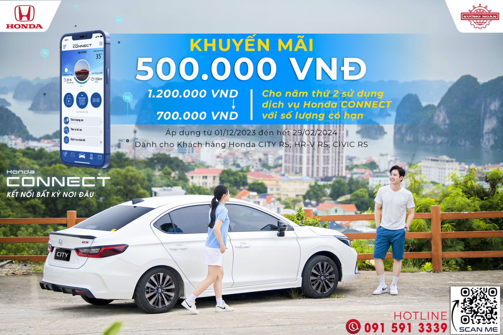 Khuyến mại 500.000Vnđ dành cho Khách hàng mua gói dịch vụ Honda Connect năm thứ 2
