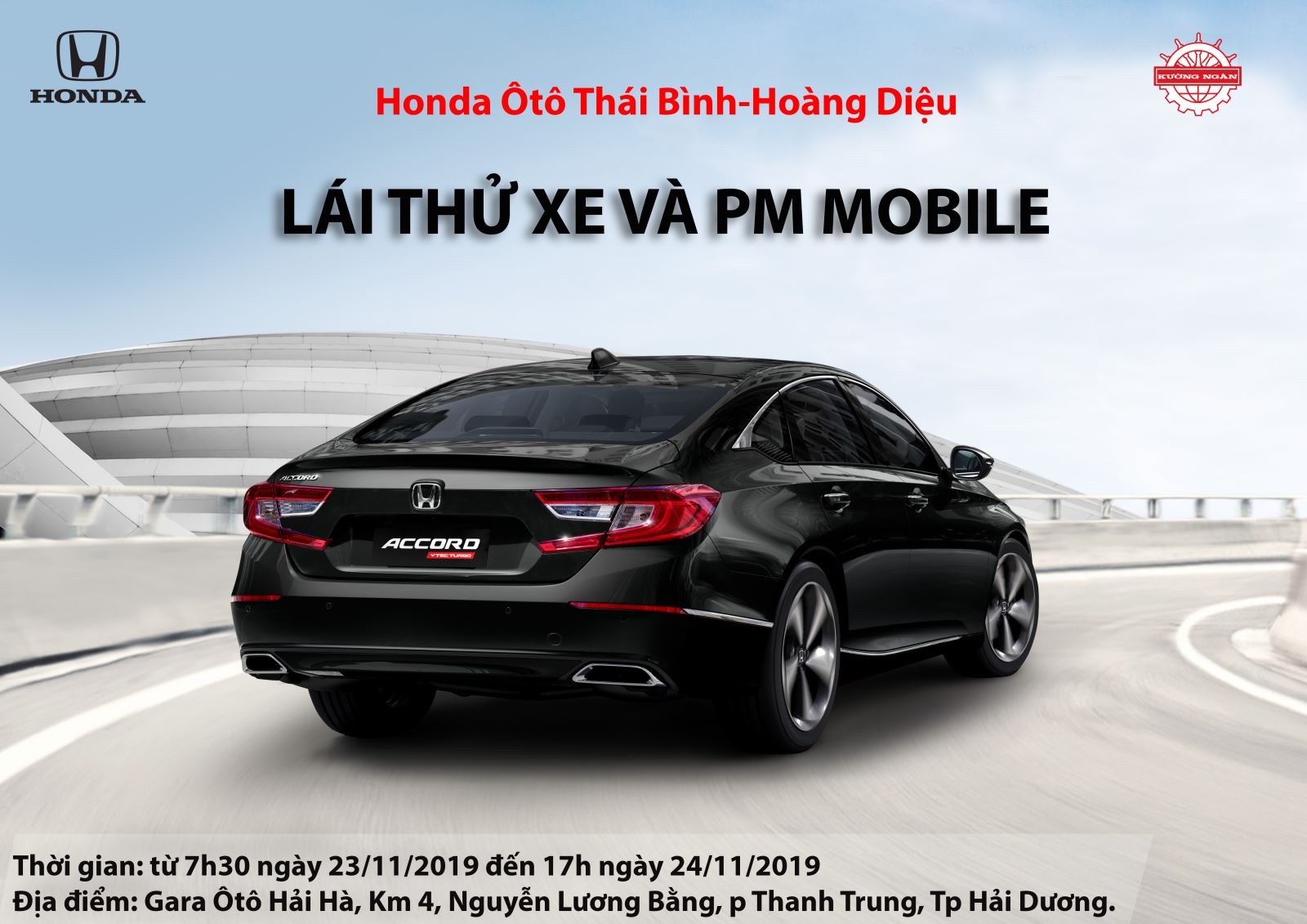 Chương trình lái thử xe và PM Mobile cùng Honda Ôtô Thái Bình- Hoàng Diệu tại TP Hải Dương
