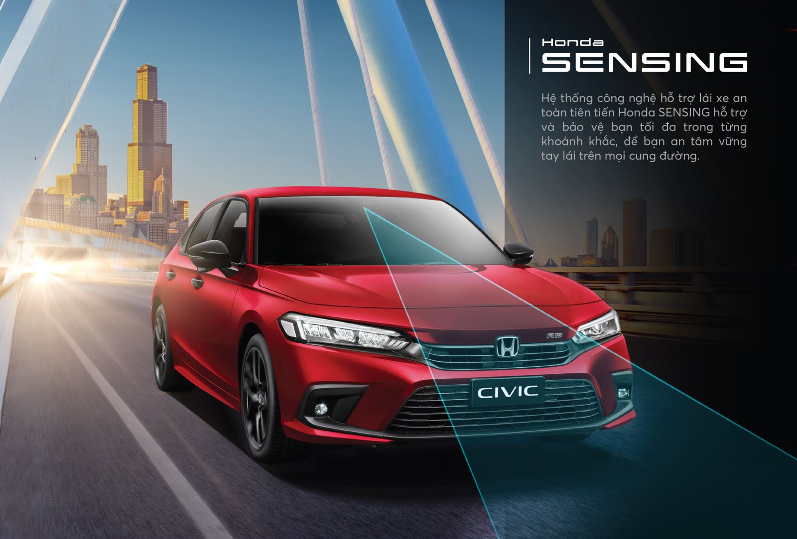 Honda Civic 2022 được trang bị thêm tính năng an toàn tiên tiến Honda SENSING