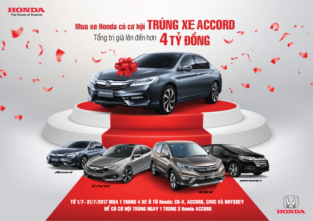 Honda Việt Nam triển khai chương trình ưu đãi hấp dẫn  “Mua xe Honda, cơ hội trúng xe Accord” – Tổng giá trị lên đến hơn 4 tỷ đồng