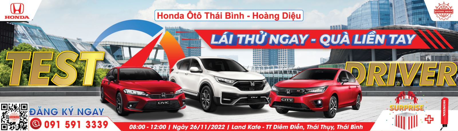 Honda Ôtô Thái Bình-Hoàng Diệu tổ chức chương trình lái thử xe tại Thái Thụy