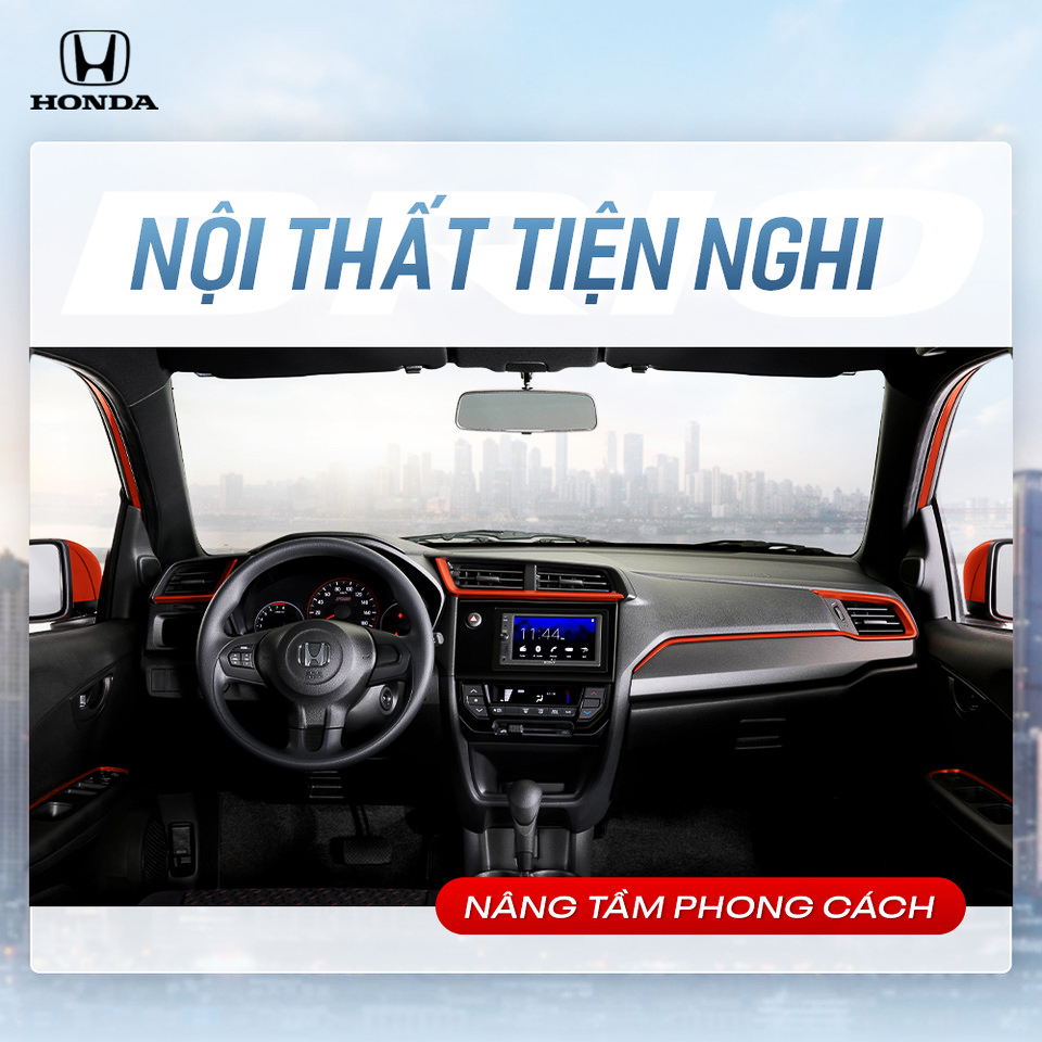 Nội thất tiện nghi của Honda Brio RS