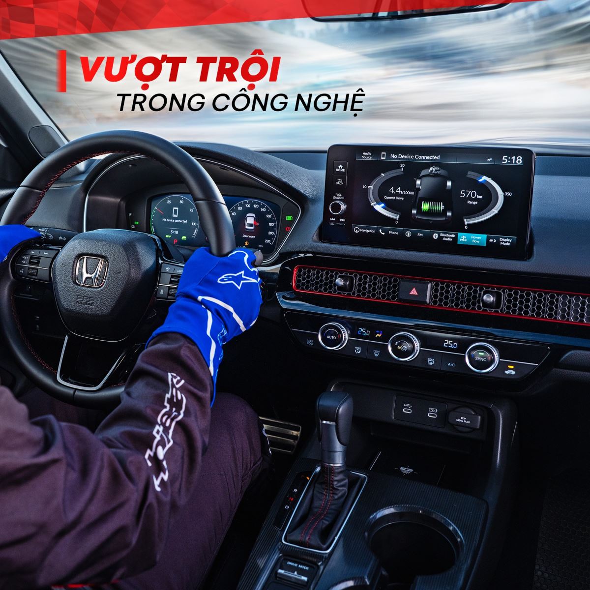 Cảm giác lái vượt trội với Honda CIVIC e:HEV RS