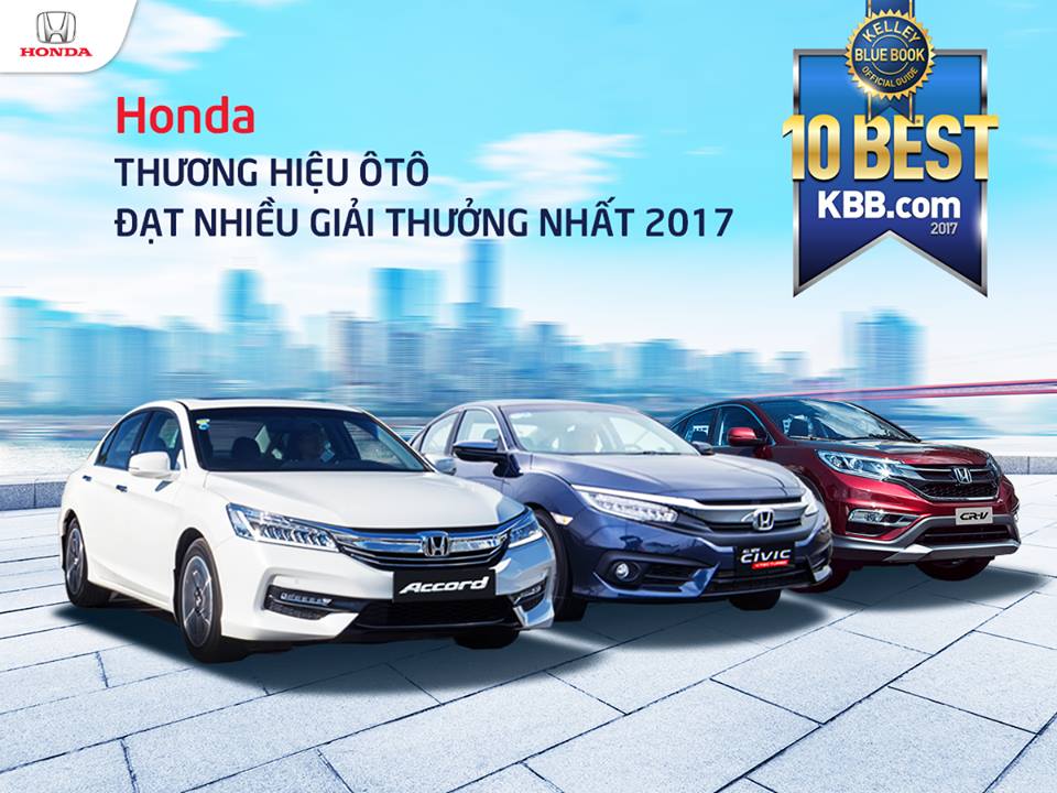 Honda đoạt Giải thưởng“Thương hiệu ôtô đạt nhiều giải thưởng nhất năm 2017