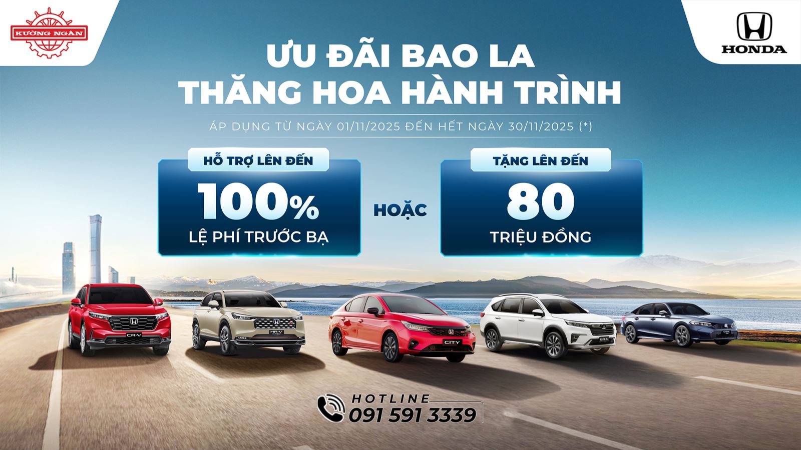 Chương trình khuyến mại của các dòng xe ô tô Honda tháng 11 năm 2025