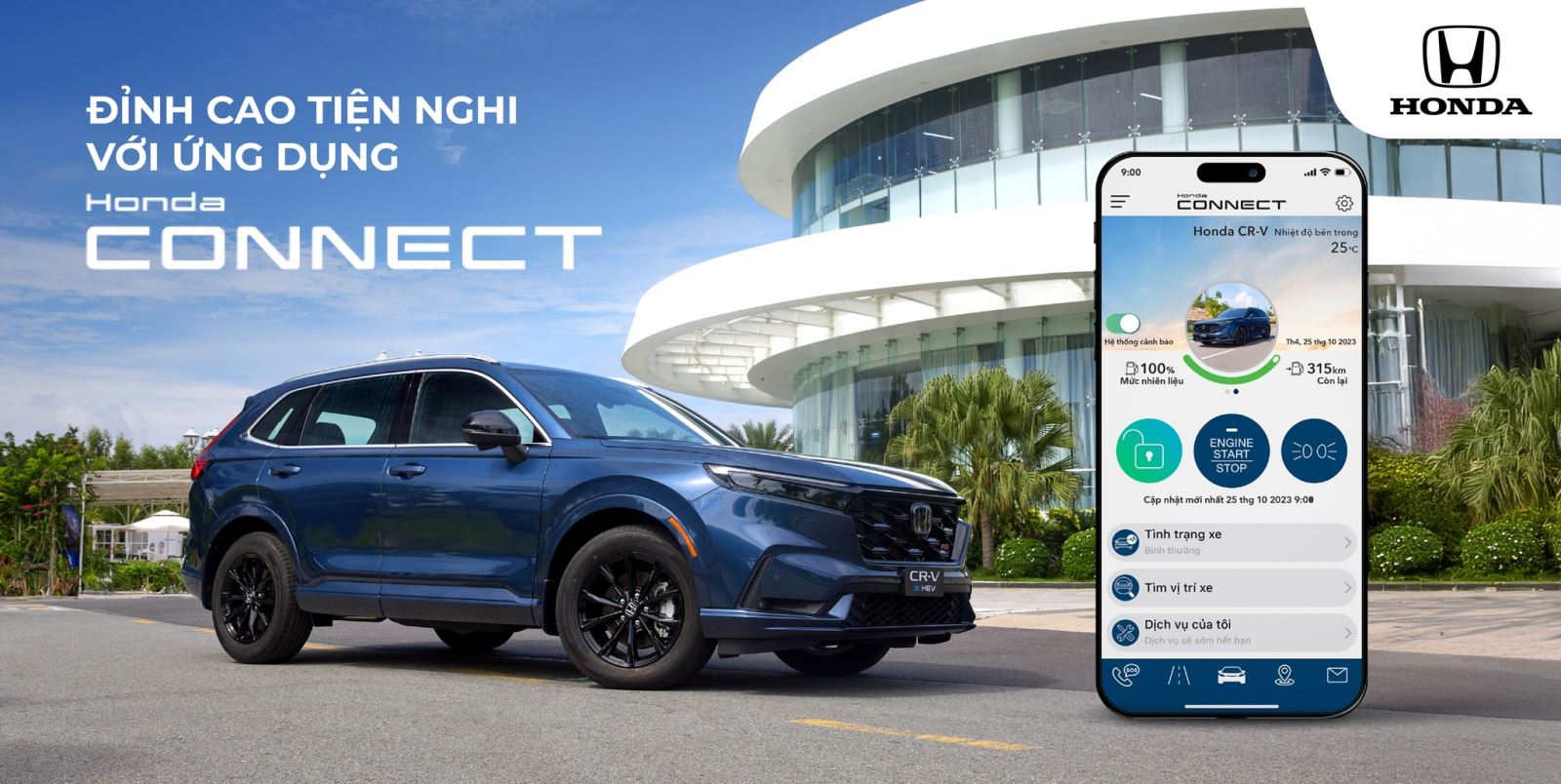 Đỉnh cao tiện nghi với ứng dụng Honda Connect