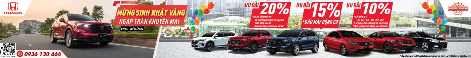 Mừng sinh nhật Vàng - Ngập tràn khuyến mại tại Honda Ôtô Thái Bình