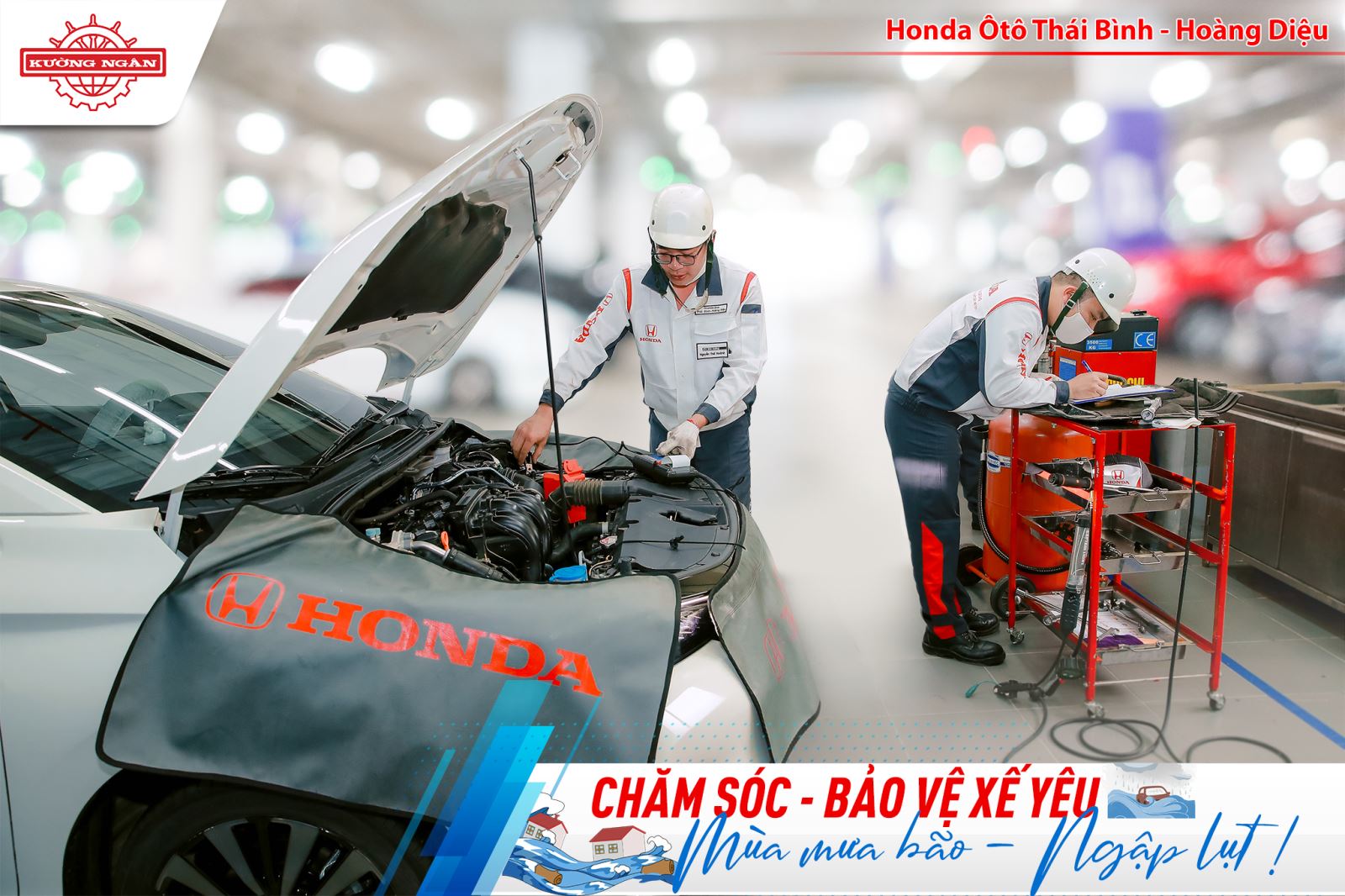 Chăm sóc, bảo vệ xế yêu mùa mưa bão, ngập lụt