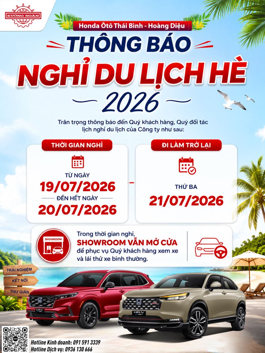 Thông báo nghỉ du lịch hè 2026