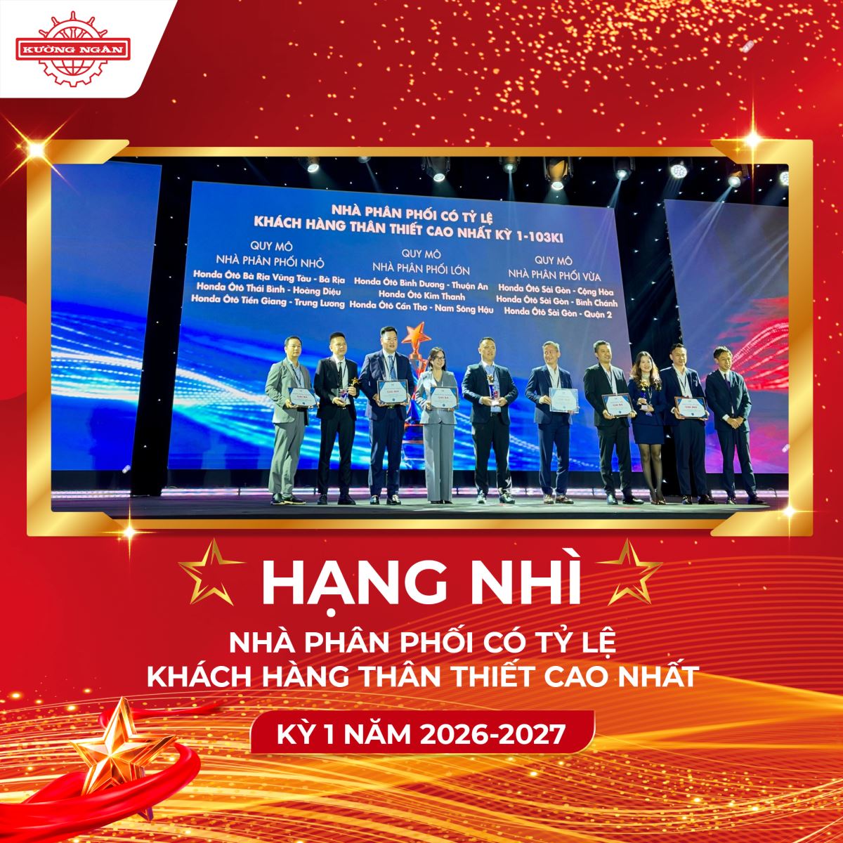 GIẢI NHÌ NHÀ PHÂN PHỐI CÓ TỶ LỆ KHÁCH HÀNG THÂN THIẾT CAO NHẤT.