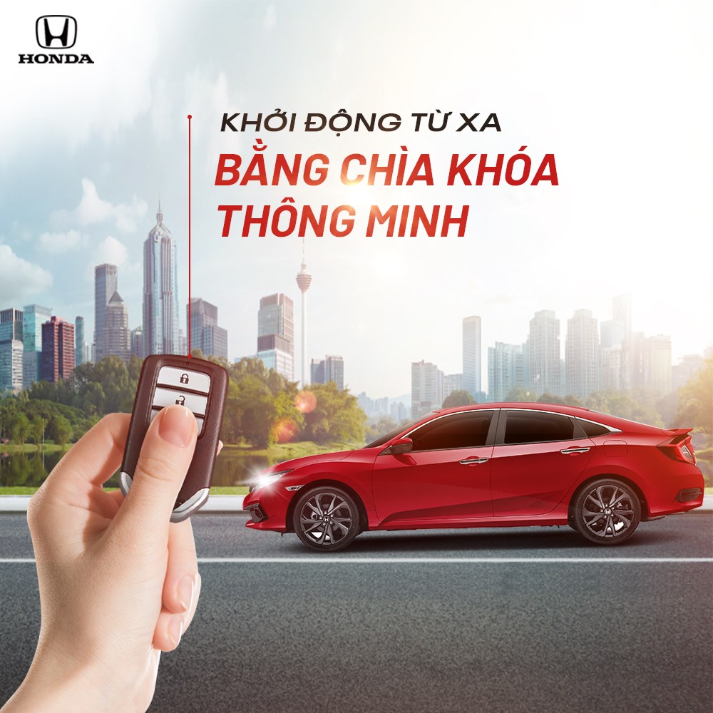 Khởi động từ xa bằng chìa khóa thông minh của Honda Civic 2021