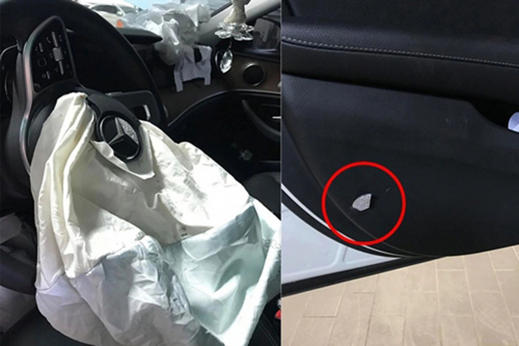 Trong trường hợp này, nếu miếng trang trí sắc nhọn văng vào người ngồi trong xe thì có thể gây sát thương